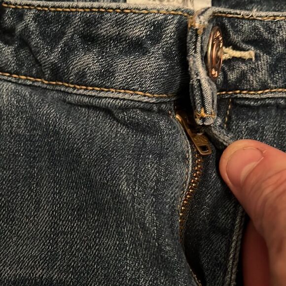 Hudson Cuffed Short Blue Denim Distressed Shorts Festival Concert Beach - Picture 7 of 12